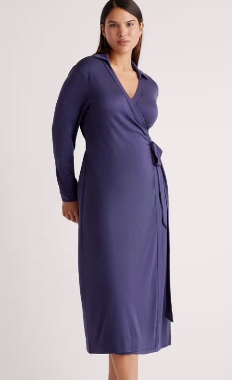 NEW! Quince 100% Silk Jersey Midi Wrap Dress Women Medium